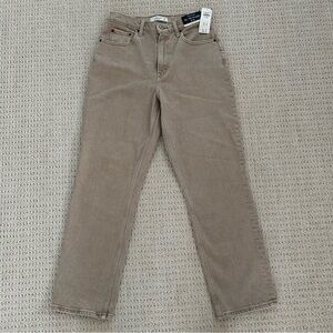 Abercrombie & Fitch 90’s Straight Women’s Tan Denim Jeans Curve Love 27 Short